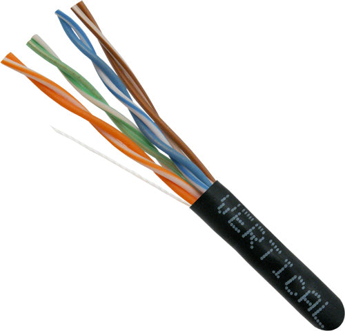 Vertical Cat5E, 24 AWG, UTP, 8C Solid Bare Copper, 350MHz, Riser Rated, PVC Jacket, 1000ft Pull Box