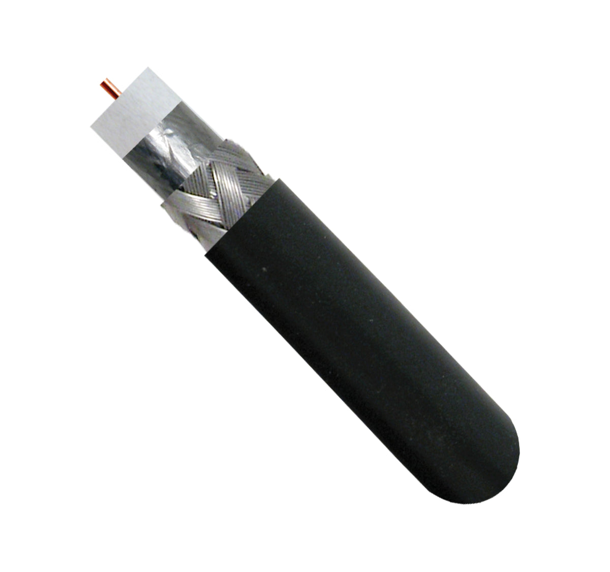 Vertical 107-1235BK6S500 RG6 Standard Shield, 18 AWG Solid CCS Conductor, Aluminum Foil with 60% Braid 500ft Box