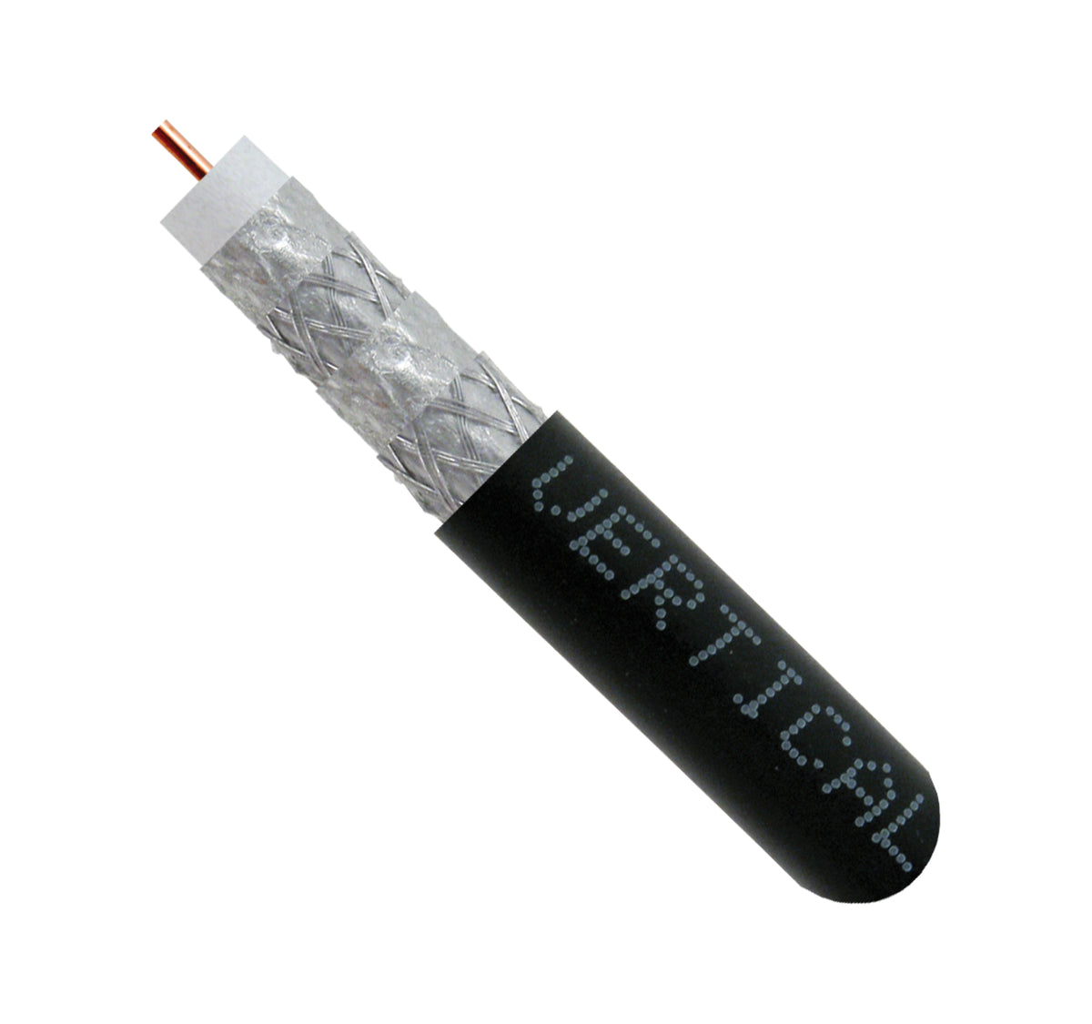 Vertical 107-2309/BK RG6 QUAD SHIELD 18 AWG COAXIAL CABLE (CM-RATED)