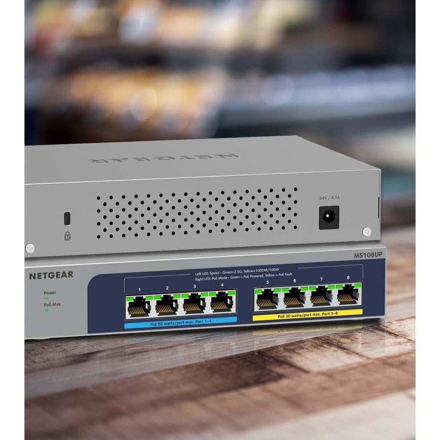 Netgear MS108UP-100NAS 8-port Ultra60 PoE++ Multi-Gigabit (2.5G) Ethernet Plus Switch