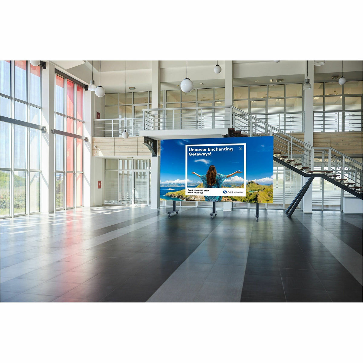 Peerless LEDMTS-5x5 SEAMLESS Connect Universal dvLED Cart/Trolley for 27" Displays up to 610mm Wide in a 5x5 Configuration