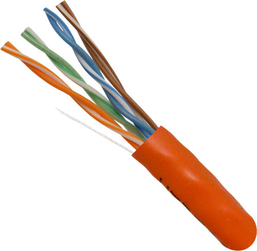 Vertical Cat5E, 24 AWG, UTP, 8C Solid Bare Copper, 350MHz, Riser Rated, PVC Jacket, 1000ft Pull Box