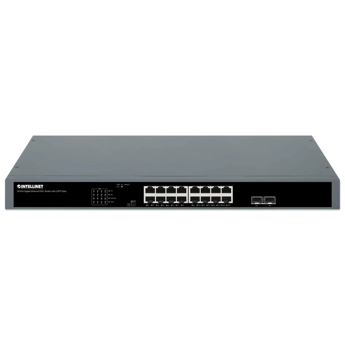 Intellinet 561983 16-Port Gigabit Ethernet PoE+ Switch with 2 SFP Ports