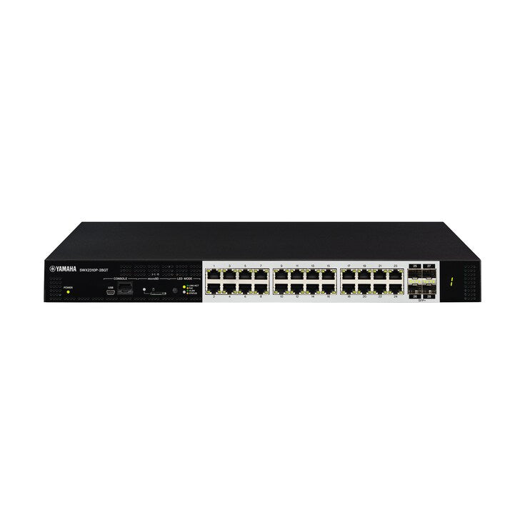 Yamaha CIS 24-Port L2, 370W PoE Network Switch With 24 PoE Ports, 4 SFP+ with 10G Uplink; 1RU