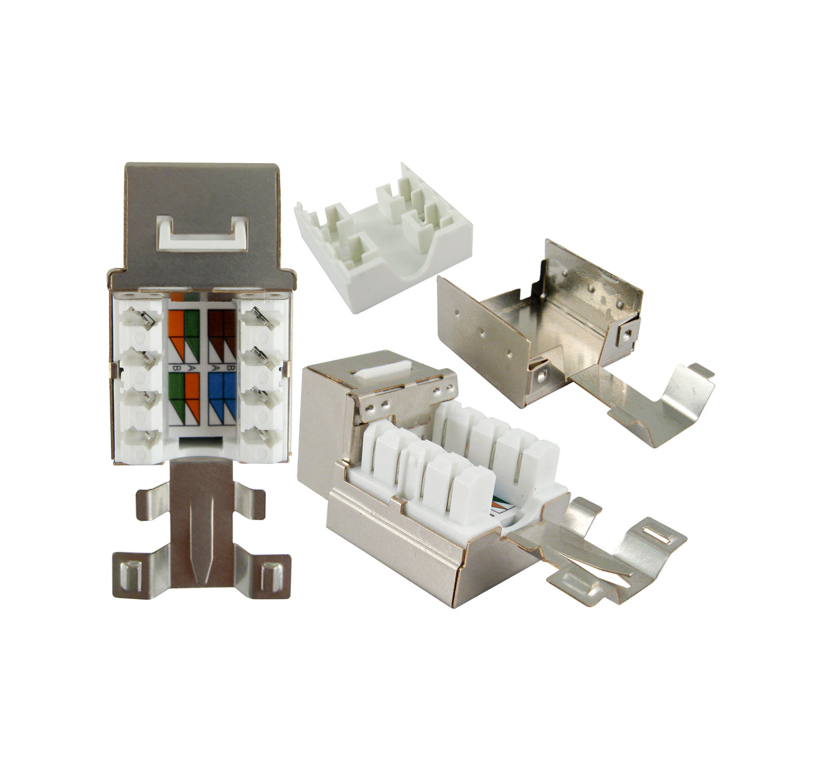 Vertical 301-J2630/S CAT5E Shielded Data Grade Keystone Jack 360° Degree 8×8 Conductors