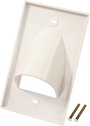 Vertical 307-511R/1G/WH Feedthrough Recessed Wall plate, Single Gang , White
