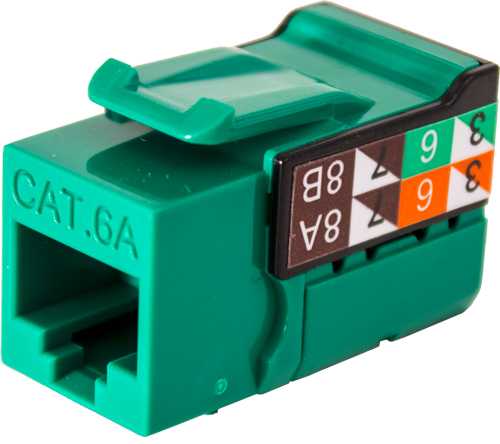 Vertical Cable 353 Series CAT6A Data Grade V-Max Keystone Jacks, Single / 25 Pack