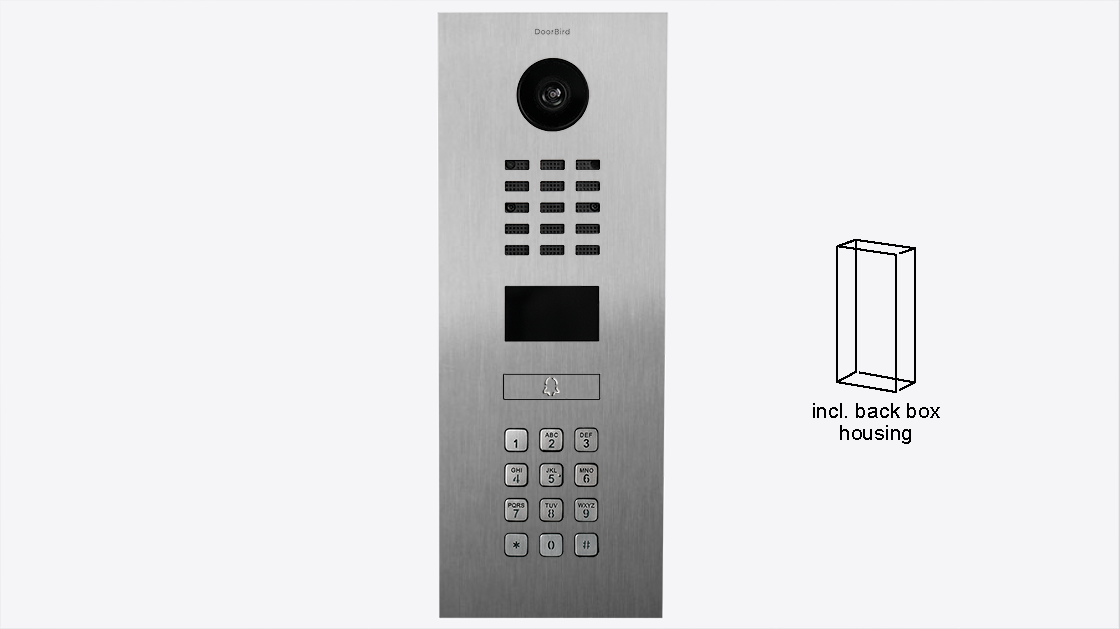 DoorBird 429663637 D2201KV SURFACE-MOUNT IP Video Intercom Stainless Steel V2A, Brushed
