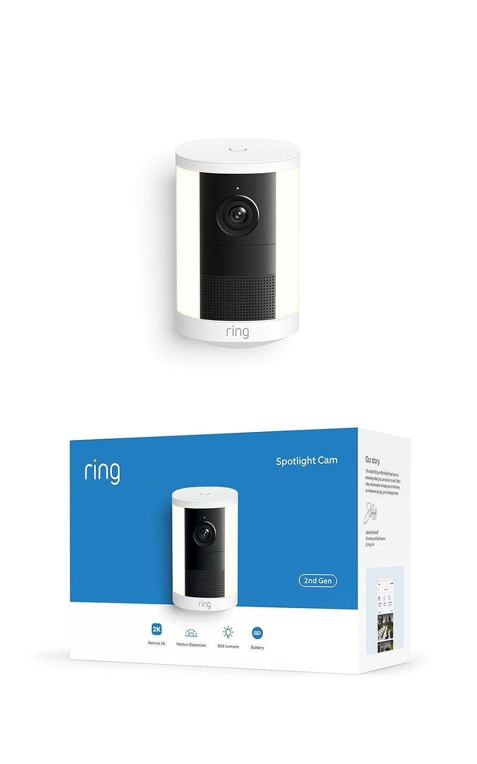 Ring Spotlight Cam 2K, Battery