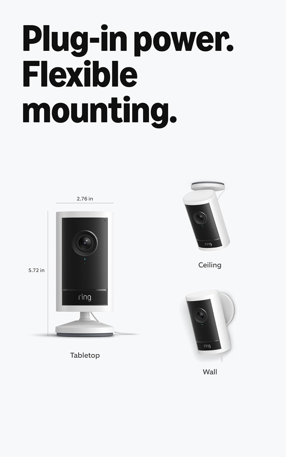 Ring Outdoor Cam Pro, Plug-In (Newest Model), Black