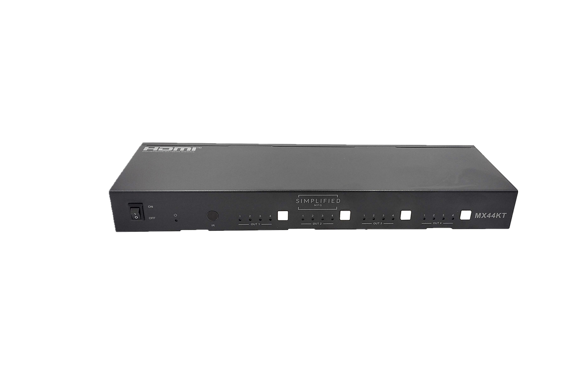 Simplified MX44KT Scaling 50m 4K 4x4 HDMI Matrix Kit over CAT5e/6/7