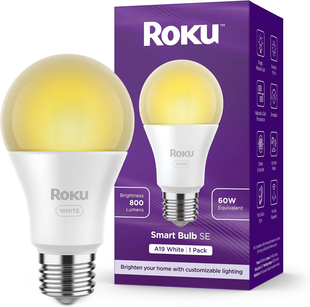 Roku Smart Bulb SE A19 White 1 pack