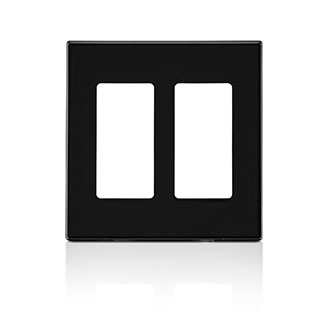 Leviton 80309 2-Gang Decora Plus Screwless Wallplate Polycarbonate