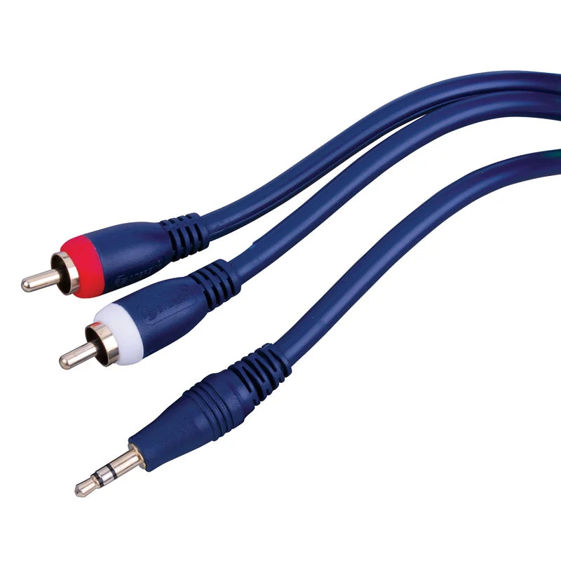 Vanco AC3WPROX Premium 3.5 mm Stereo Plug to Dual RCA Plug “Y” Adapter 6ft Black