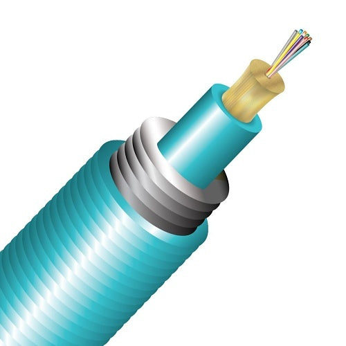 Cleerline TA012M3D9AP-B 12 Strand BendSafe® Interlocking Armored Distribution TB, Plenum, 50/125, OM3 Per FT