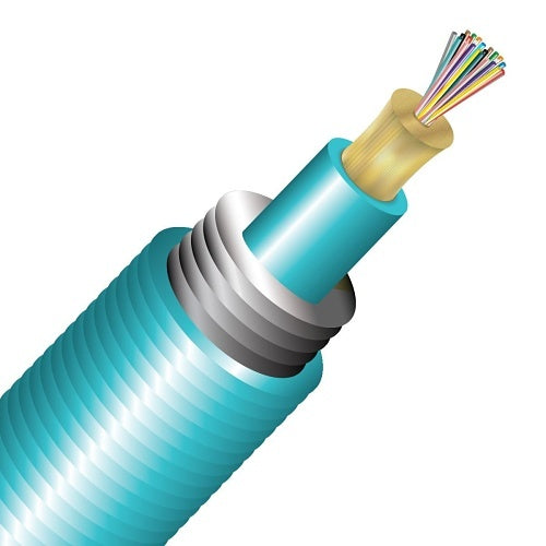 Cleerline TA024M3D9AP 24 Strand BendSafe® Interlocking Armored Distribution TB, Plenum, 50/125, OM3 Per 1000ft Spool