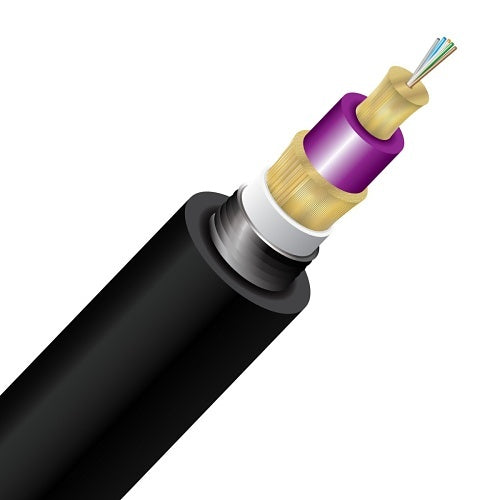 Cleerline TD006M4D9BN-B 6 Strand BendSafe® Armored Direct Burial Distribution TB, PE/OSP/Burial, 50/125, OM4 Per FT