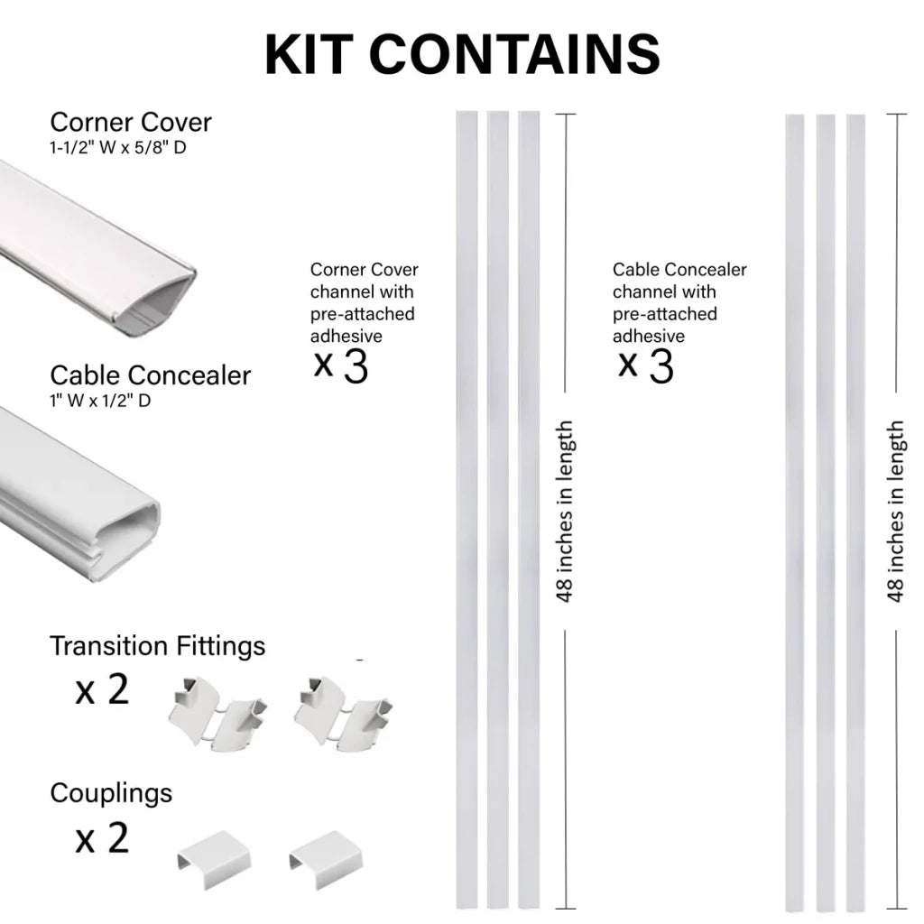 Sanus CCSHEK 12-Piece 48-in x 1-in PVC Home Theater Cabling Kit. PANDUIT