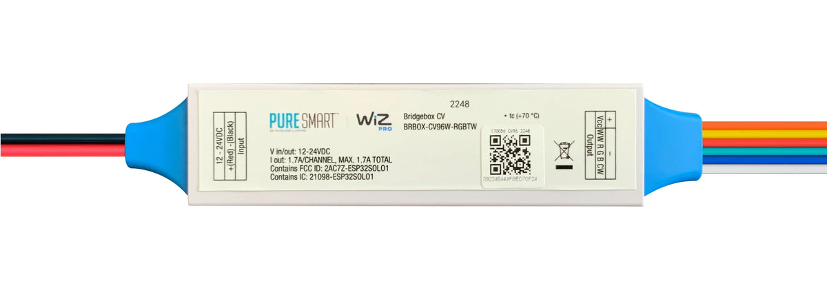 PureEdge BRBOX-CV96W-TC5W5-RL Pure Smart™ CV96W RGBTW Bridgebox 24VDC, 5 Channel, Connected By WiZ Pro