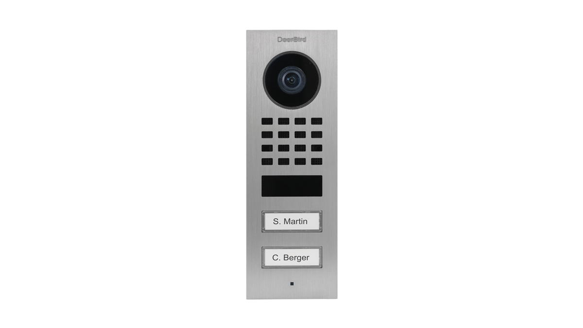 DoorBird 423866768 D1102V Surface-mount IP Video Intercom Stainless Steel V2A, Brushed