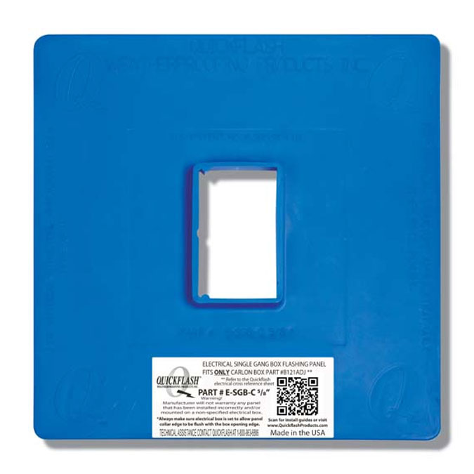 QuickFlash E-SGB-C Electrical Single Gang Flashing Panel For Carlon Boxes Boxes ONLY