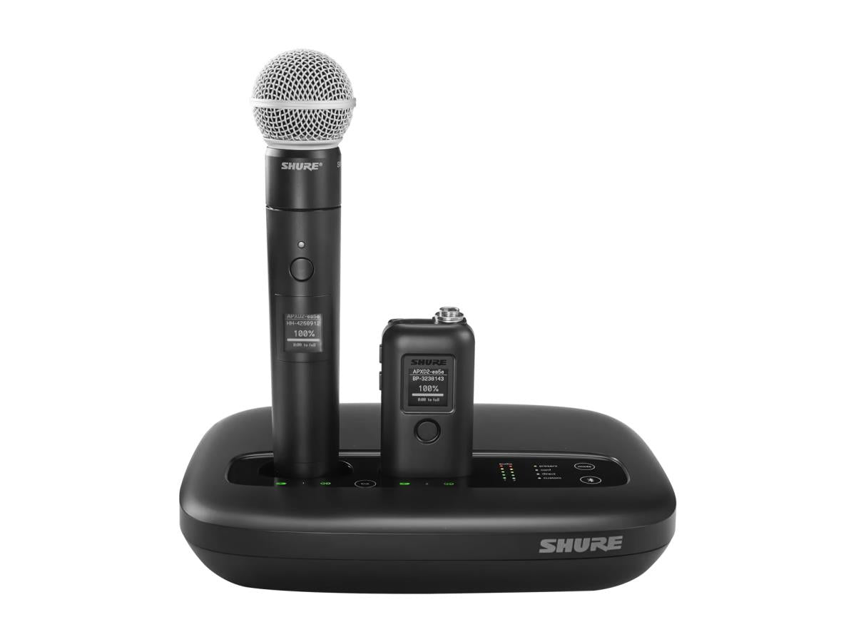Shure MXW1X/O=-Z10 Bodypack Transmitter with Integrated Omnidirectional Microphone, 4-Pin Mini Connector (TA4M), B/W matrix LC-Display, USB-C charging port, audio