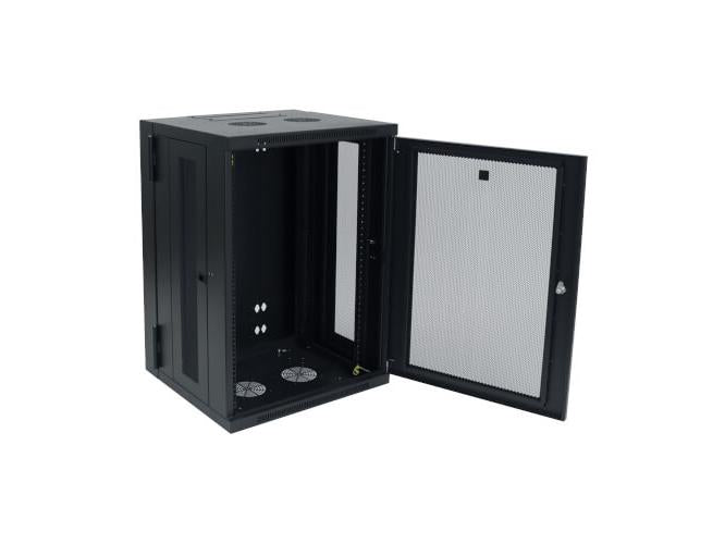 Eaton Tripp Lite Series SmartRack 18U Low-Profile Switch-Depth Wall-Mount Rack Enclosure Cabinet, Hinged Back