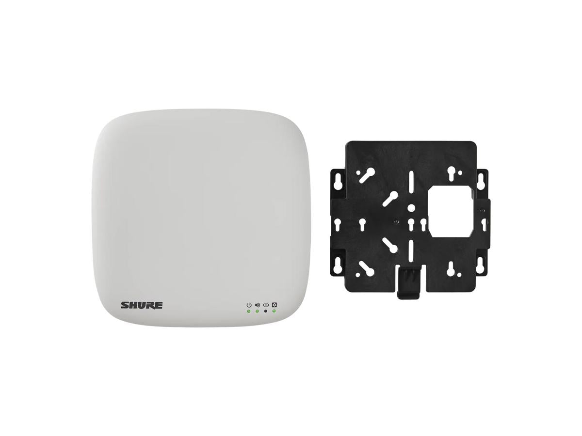 Shure MXWAPX4=-Z10 Wireless Accesspoint configured for 4 Channels, with inbuilt Intellimix DSP for Dante, USB, and Analog Audio I/O, includes Automix-OUT