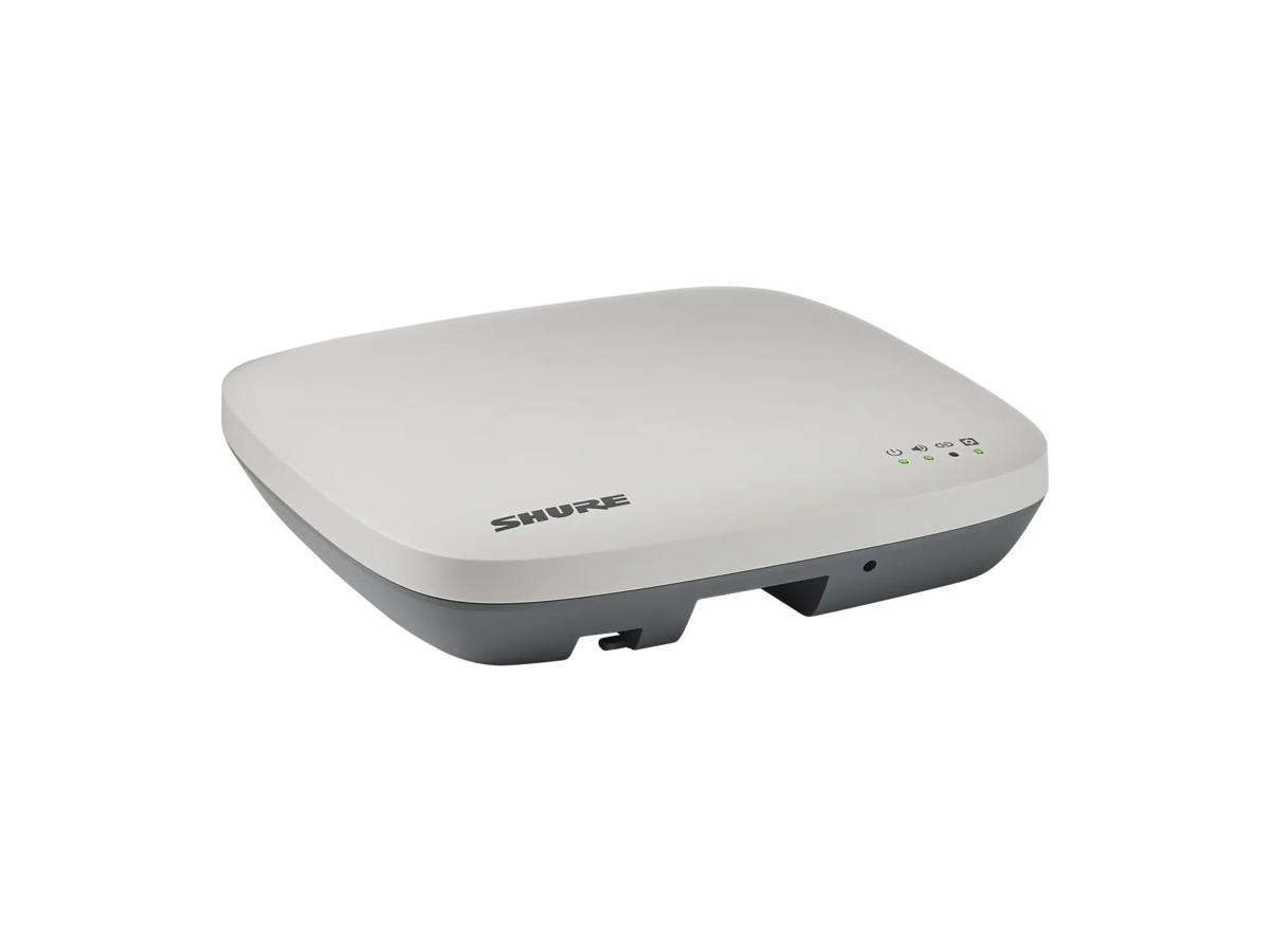 Shure MXWAPX4=-Z10 Wireless Accesspoint configured for 4 Channels, with inbuilt Intellimix DSP for Dante, USB, and Analog Audio I/O, includes Automix-OUT