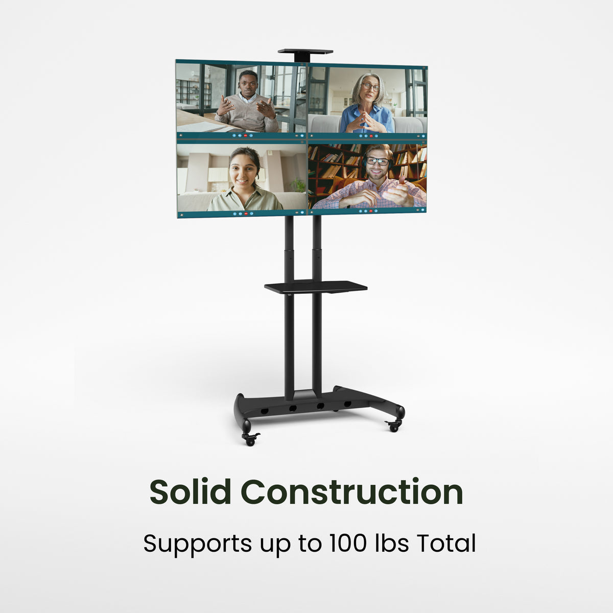 Kanto MTM70PL Height Adjustable Rolling TV Stand for 40" - 70" TVs and Interactive Displays