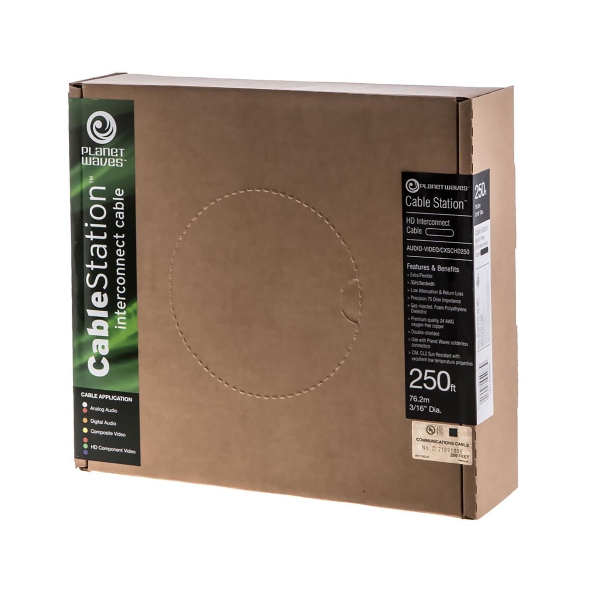 Cleerline CXSCHD250W Planet Waves™ Single HD Coax - White Per 250ft Box