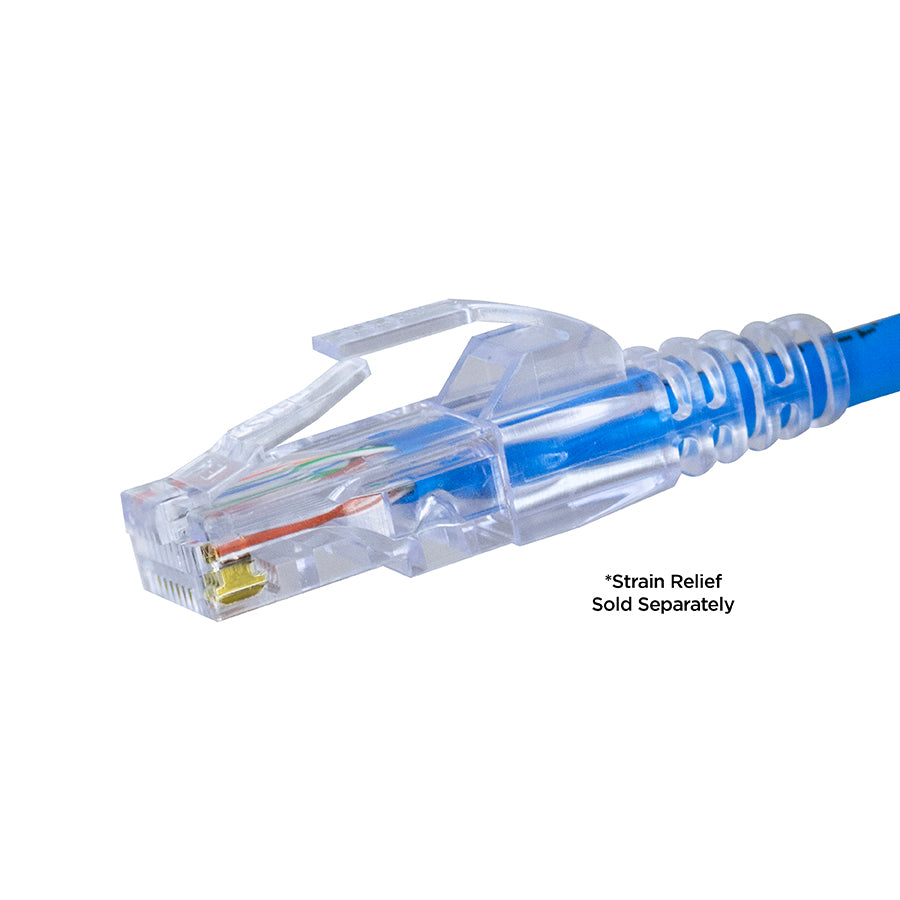 Simply45 S45-1000 Standard Cat5e UTP RJ45 Modular Plugs, Blue Tint - 100pcs/Jar