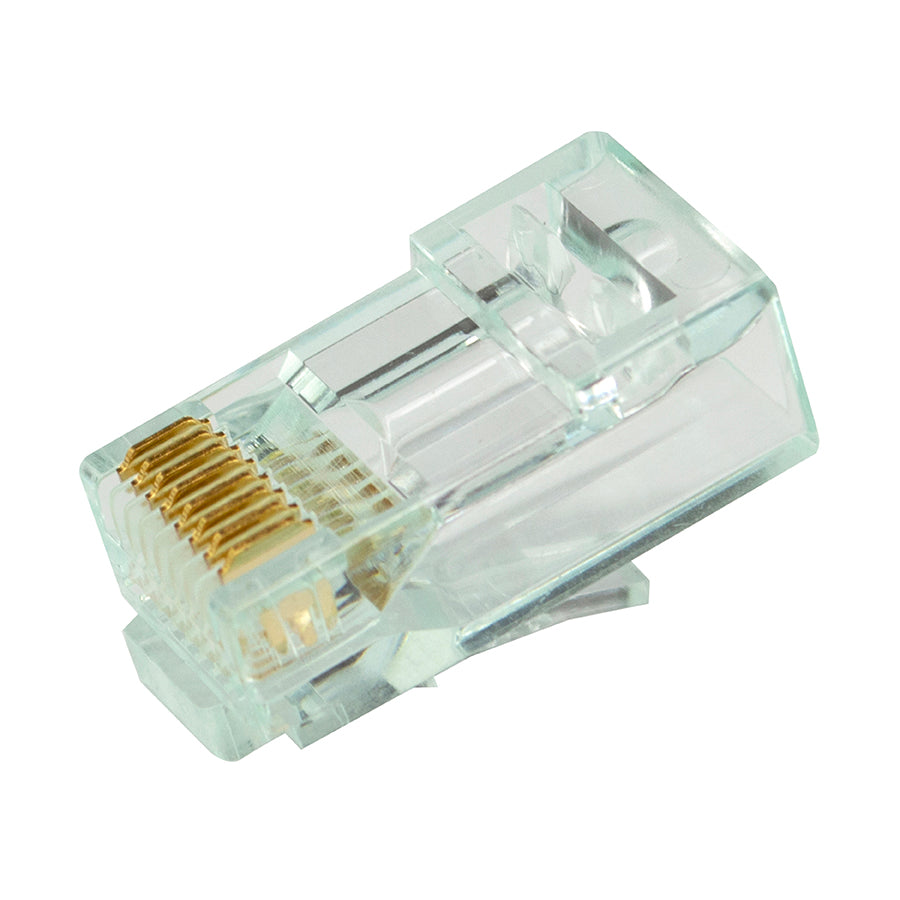 Simply45 S45-1100 Standard Cat6/6a UTP RJ45 Modular Plugs with Bar45™ Hi/Lo Stagger, Green Tint - 100pcs/Jar