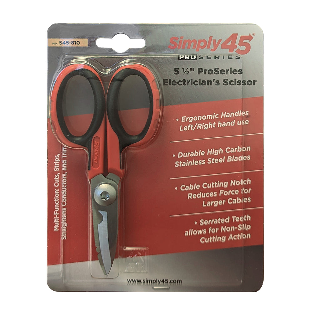 Simply45 S45-810 5 1/2" PROSeries Electrician Scissor - 1Ea/Blister