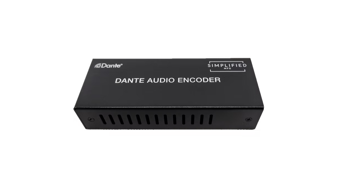 Simplified DTE ENC Balanced or unbalanced stereo to Dante encoder