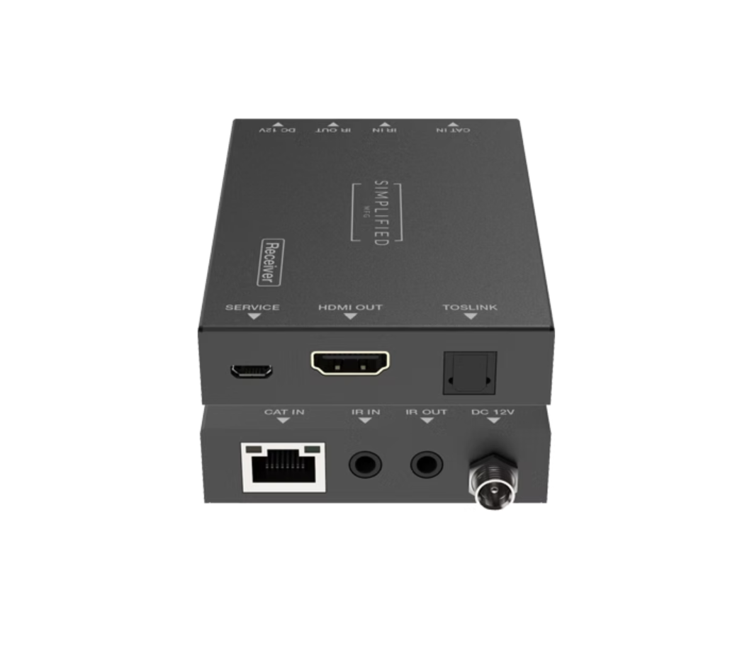 Simplified EXMICRO2iSW 50m 4K HDMI 2.0b (18Gbps) Extender on Cat6A/6* Cable with Integrated Switch