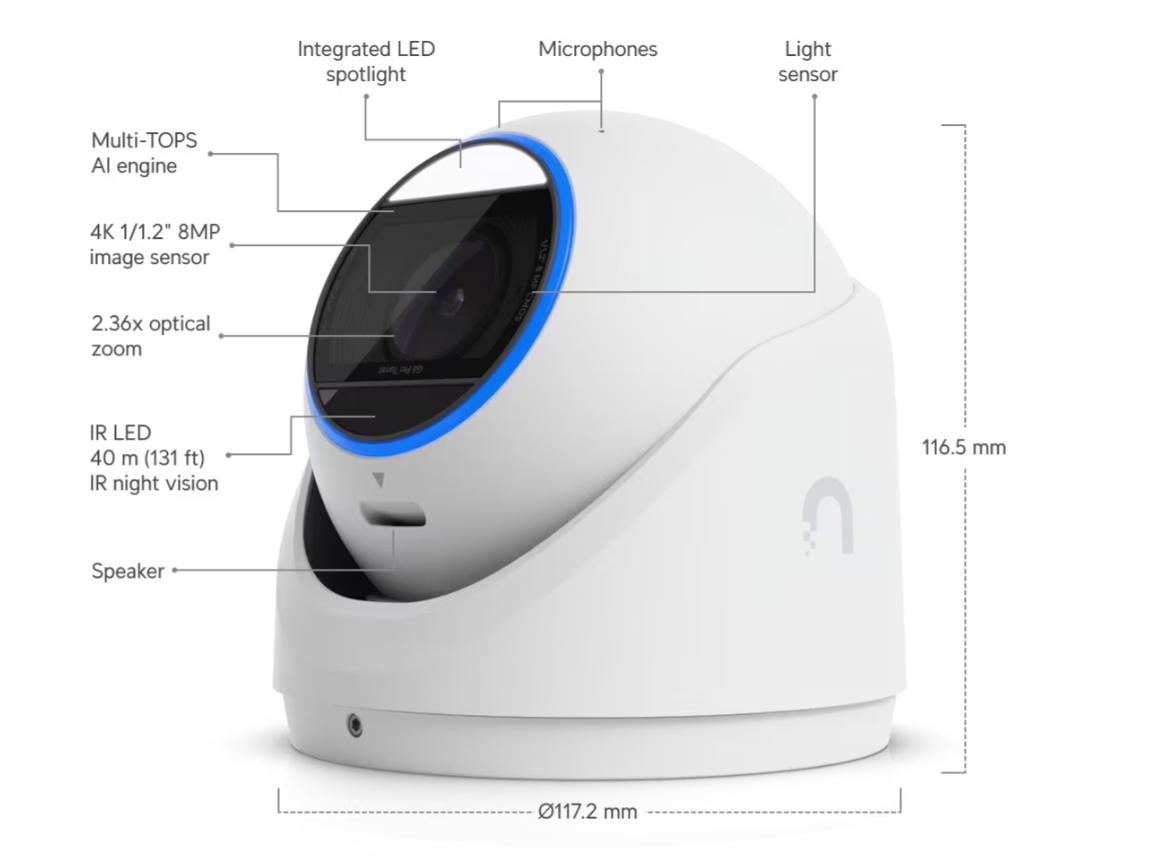 Ubiquiti G6 Pro 8 Megapixel 4K Network Camera - Color - Turret