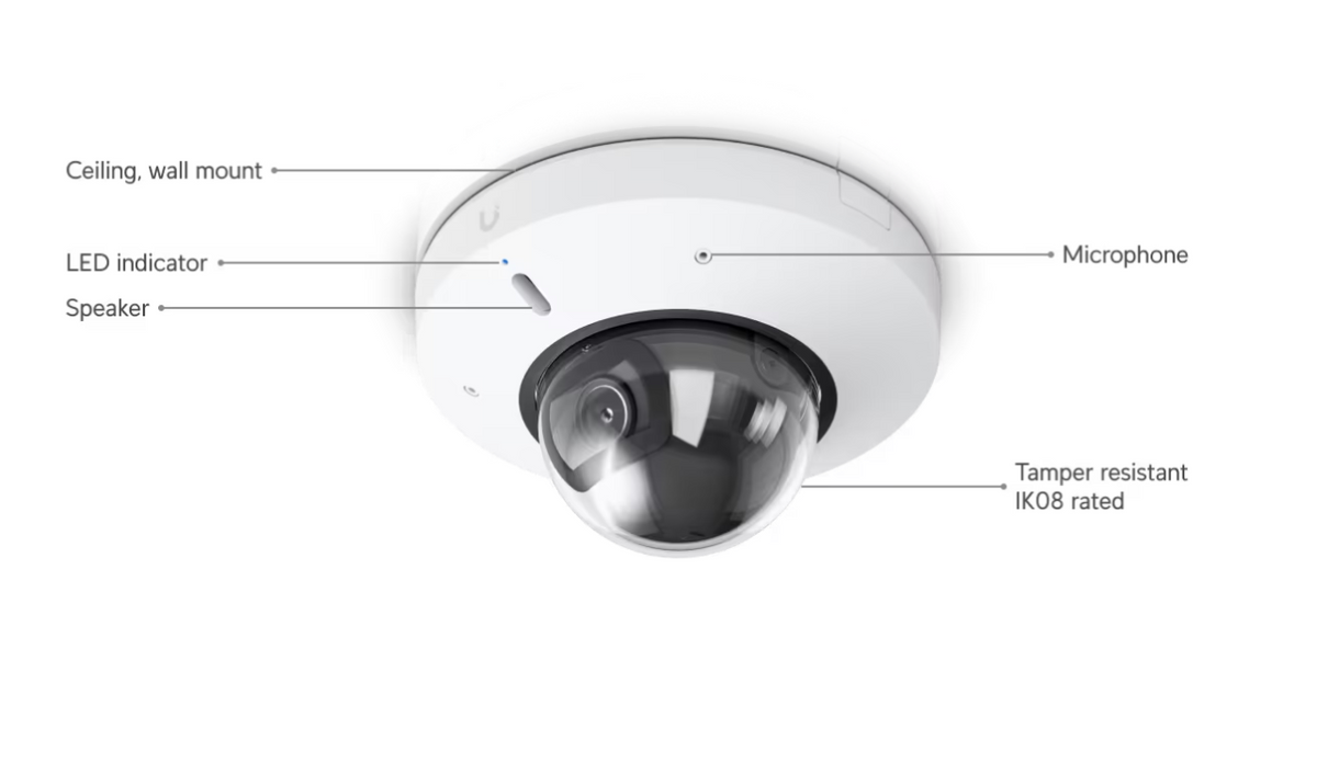 Ubiquiti UVC-G6-Mini-Dome 4K PoE Camera with 1/1.8" 8MP Image Sensor