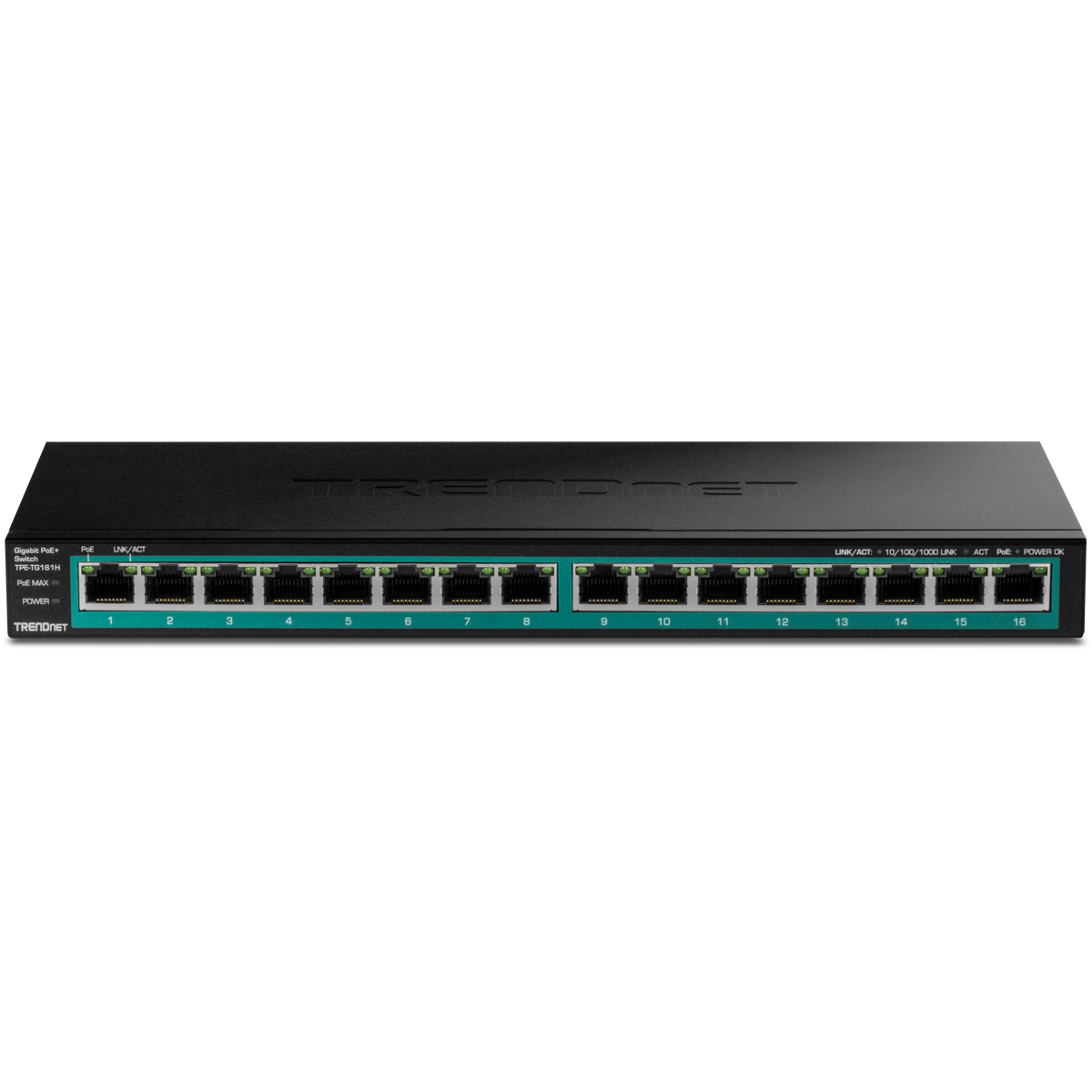TRENDnet TPE-TG161H 16-Port Gigabit PoE+ Switch, 120W PoE Budget