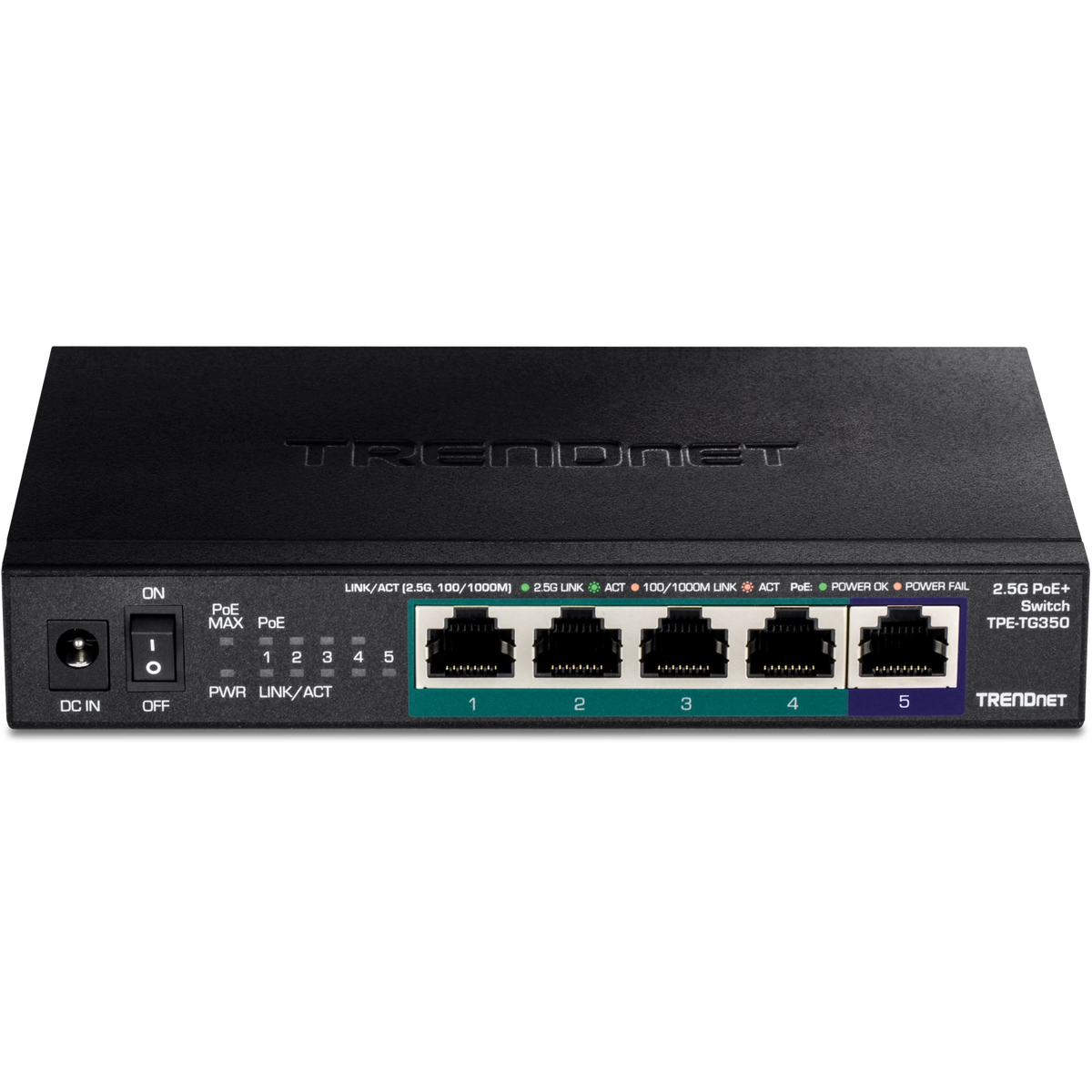 TRENDnet TPE-TG350 5-Port Unmanaged 2.5G PoE+ Switch