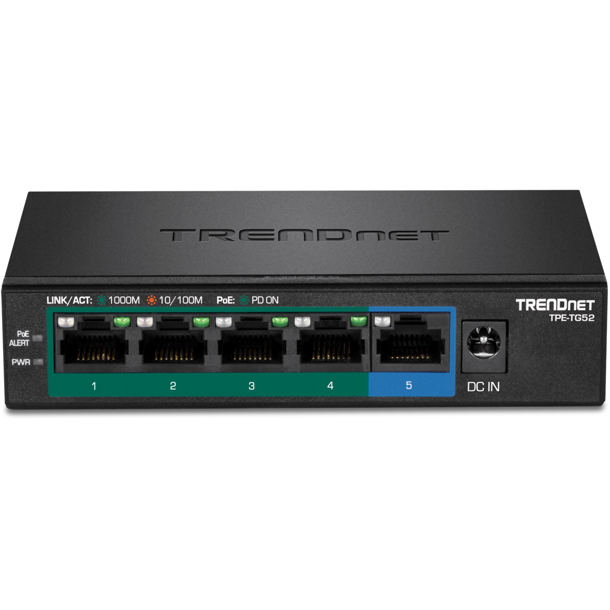 TRENDnet TPE-TG52 5-Port Gigabit PoE+ Switch (32W)