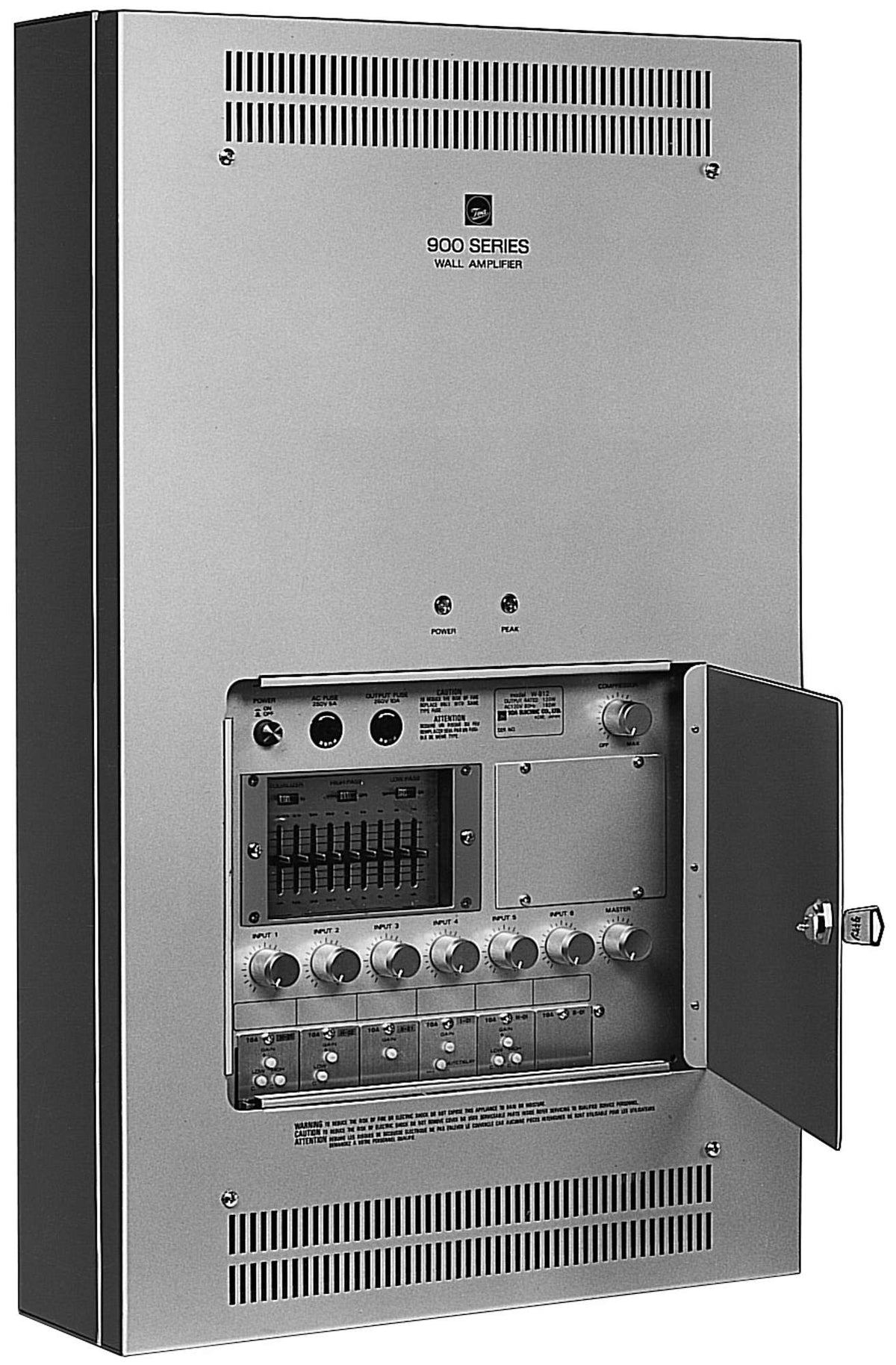 TOA W-906A UL In-Wall Mixer/Amplifier 60 W 6 Module Ports Expandable To 8 Ports w/ WE-2
