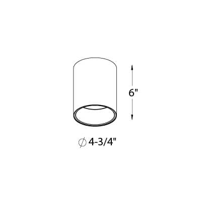 DALS 5in Cylinder Flush mount Light Fixture CYL05-CC