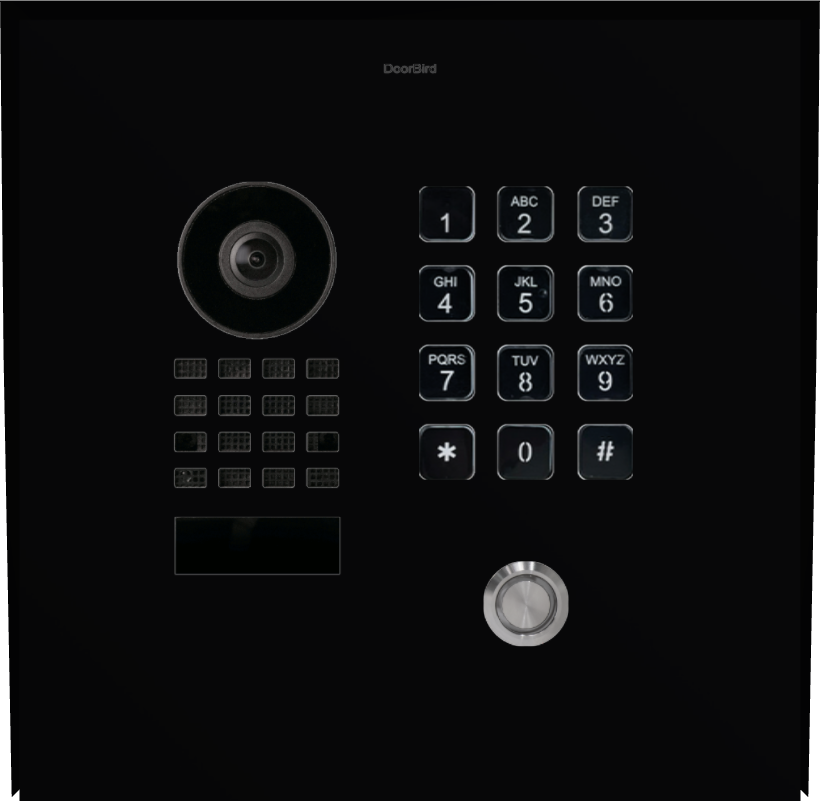 DoorBird Custom DBI-29865023 Powdercoat a standard surface mount D1101KH classic, include black acrylic keypad + black classic button (SC)