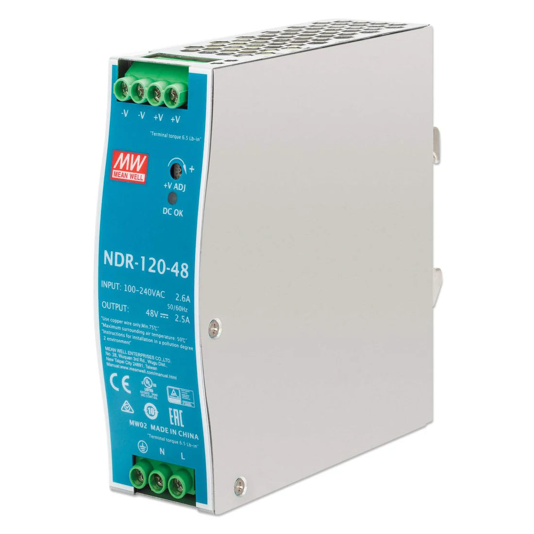 Intellinet 508728 Industrial DIN-Rail Mount Power Supply Unit - 120 W