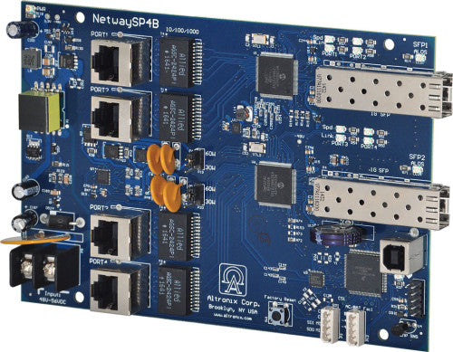 Altronix NETWAYSP4B 4-PORT FIBER MEDIA CONV, 2SFP