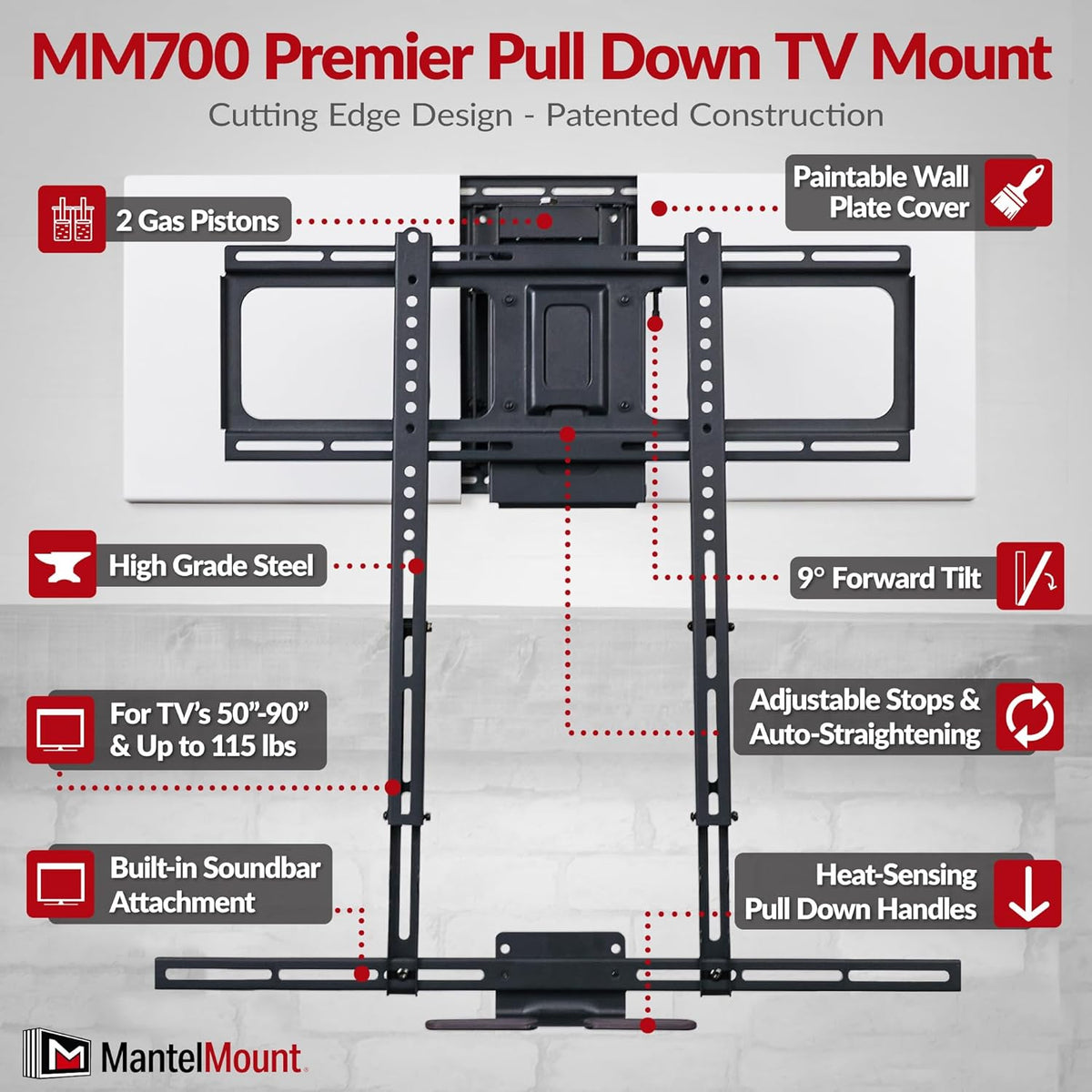 MantelMount MM700 Premier Pull Down TV Mount