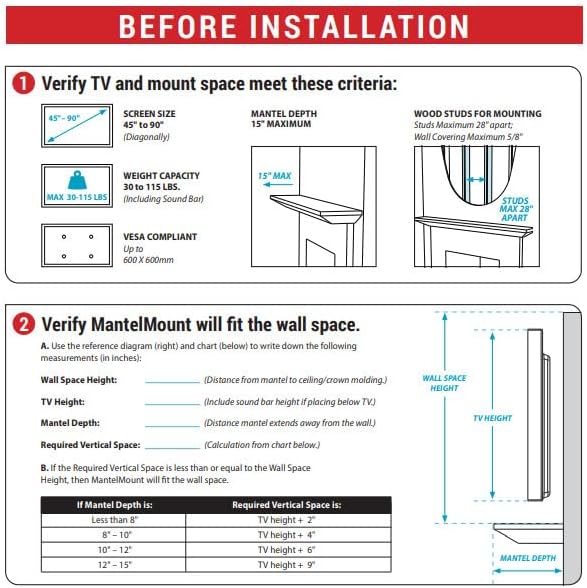 MantelMount MM700 Premier Pull Down TV Mount
