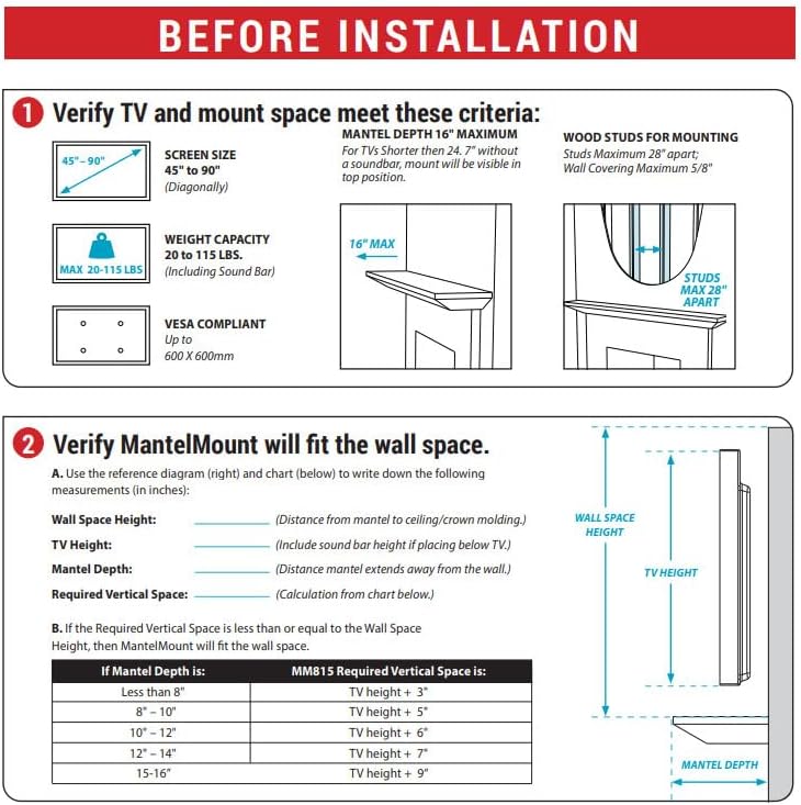 MantelMount MM815 Motorized Drop Down & Swivel TV Mount