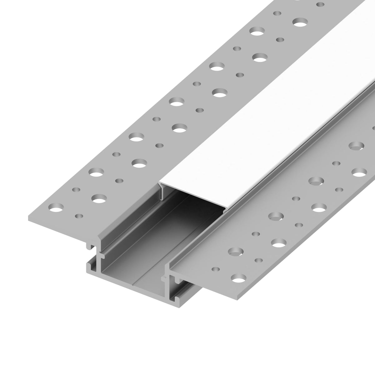 Diode Channel Bundle, 1 in. MUD-IN, 96 in., Opal Lens, 2 open end caps with 7mm hole, 2 closed end caps, 2 end-to-end connectors